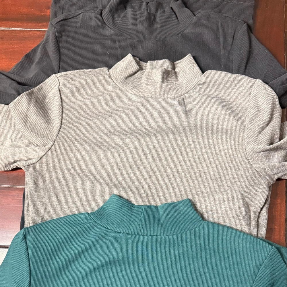 Set of 3 Zara Mock Neck ribbed tshirt dresses